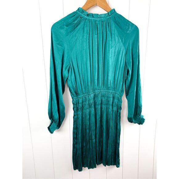 Anthropologie Current Air $138 Alyce Mini Dress Turquoise Blue Green Ruched XSP - Picture 10 of 12